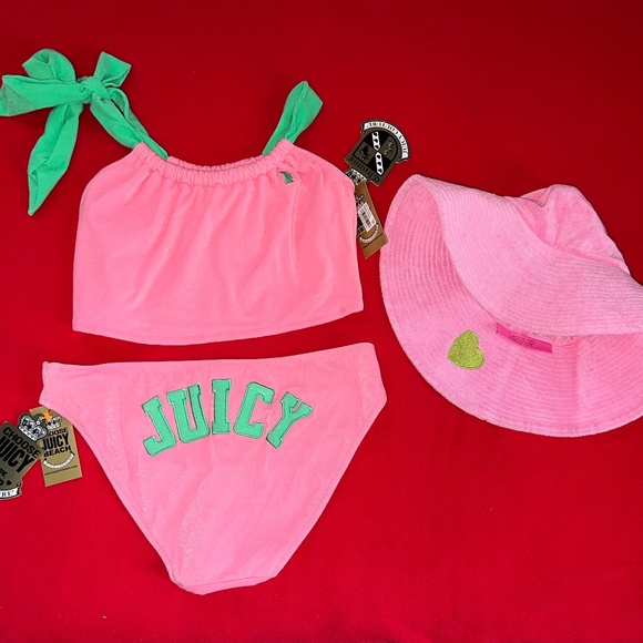 NWT JUICY COUTURE Mrs. Robinson Bikini Tankini Swimsuit Womens XL Pink Rare Find - Picture 6 of 9